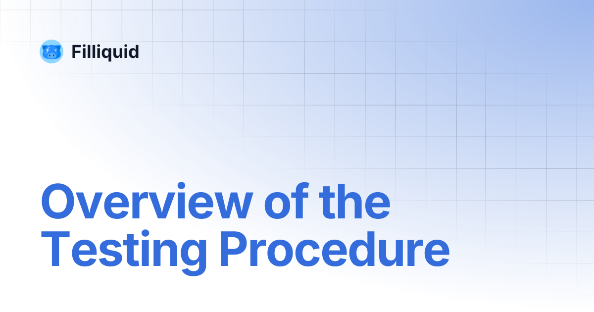 Overview of the Testing Procedure | 한국어 | Filliquid